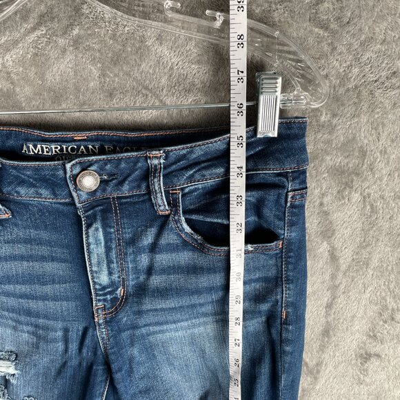 American Eagle Distressed Jeggings Women’s 10 Short Super Stretch X Grunge Y2K - Picture 7 of 10